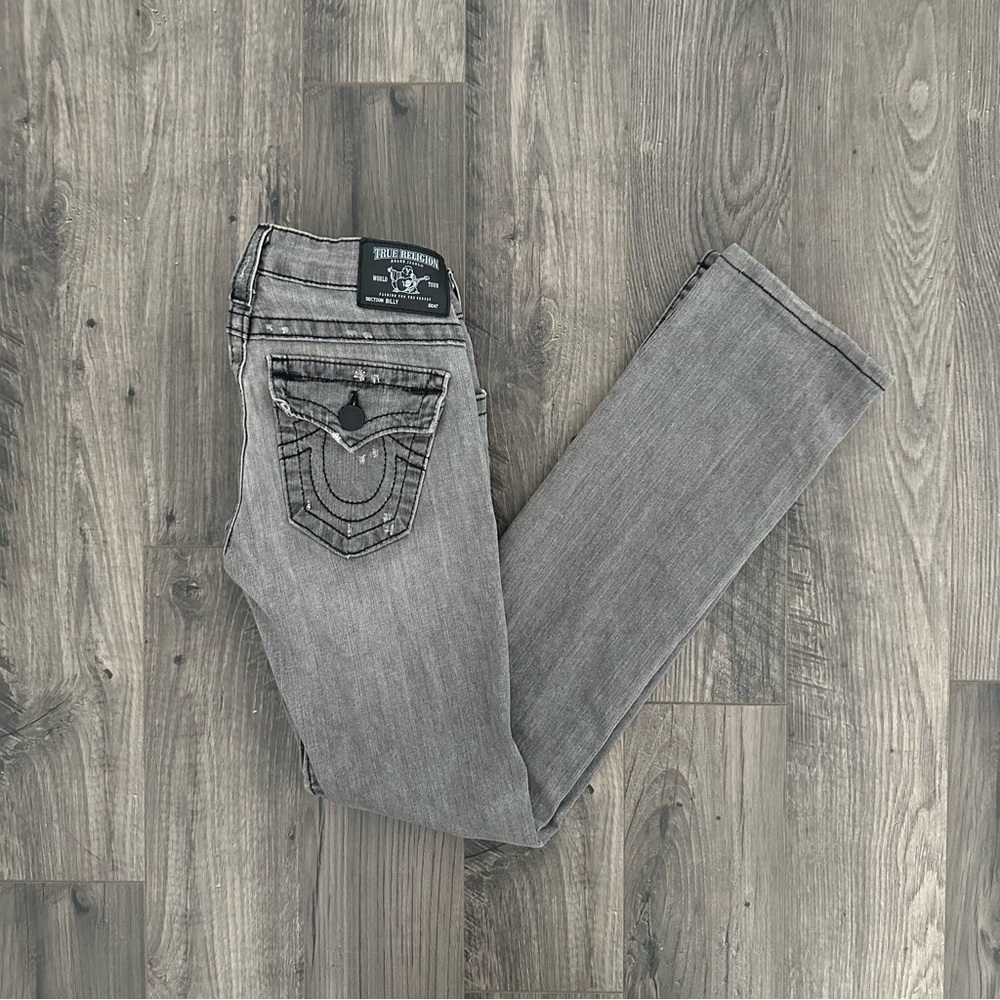 Gray True Religion Straight Leg Billy Jeans, Size 26
